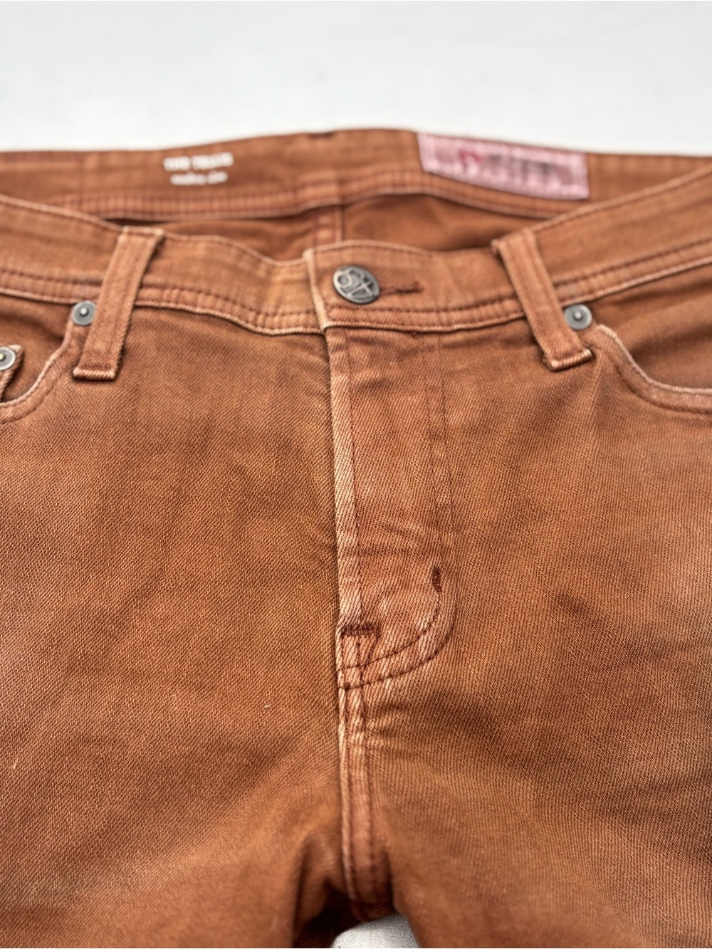 Ag Adriano Goldschmied Men's Rust Brown Skinny Jeans - Picture 3 of 5